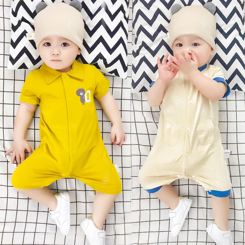 Neonatal Summer Skinny Jumpsuit Crawling Clothes Baby Hayi Pure Cotton