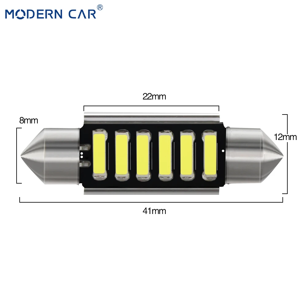 Современный автомобильный 31/36/39/41 мм C5W C10W 7020 4SMD 6SMD Автомобильный светодиодный
