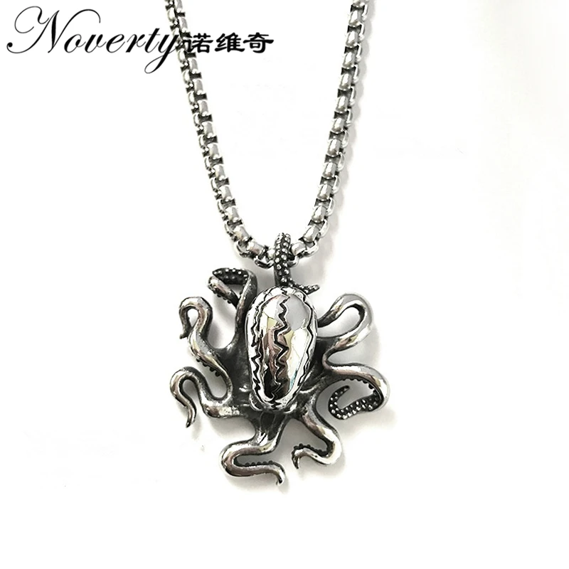 

Fashion Retro Octopus Titanium Jewelry Creative Pendant Necklace Hip-hop Rock Punk Cool Style Gifts Free Shipping ZMXL046