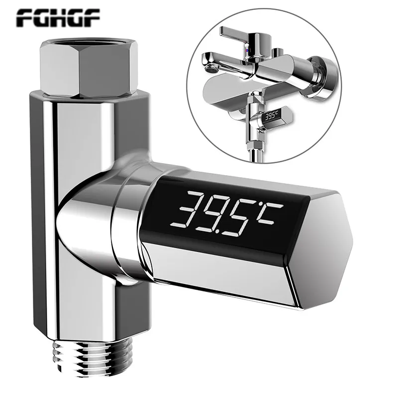 

Digital LED display water faucet shower smart thermometer self-generating water temperature monitor for baby care