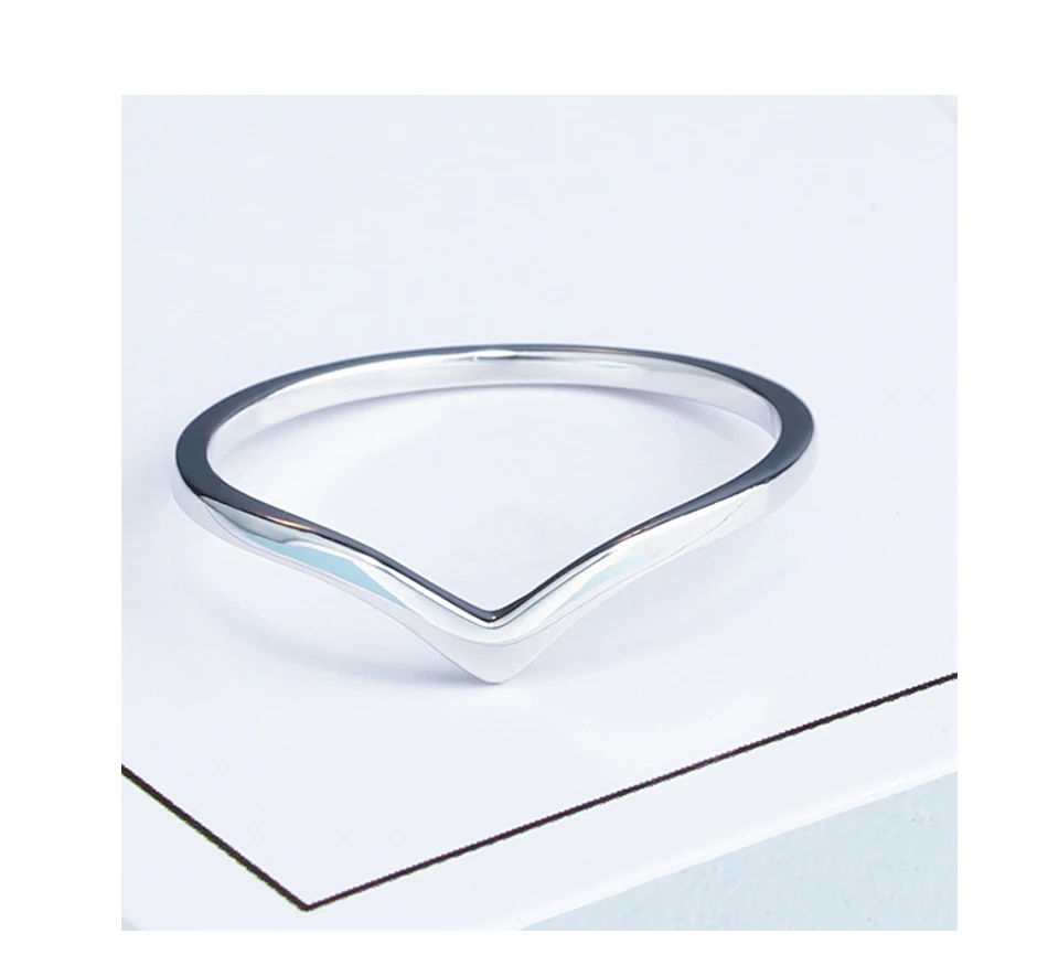 UMODE обручальные простые волнистые кольца в форме V, 925 пробы, серебряные кольца для женщин, ювелирные изделия anillos plata 925 para mujer ULR0470