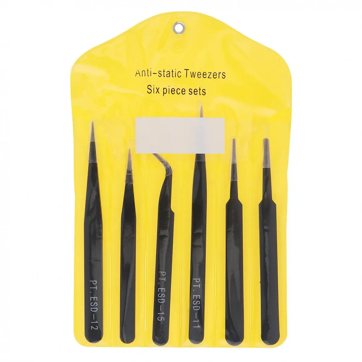6pcs/lot Stainless Steel Tweezers 1.0MM Anti-static Fix Repair Tool Kit for Electronics,Jewelry and Other Fine Crafts