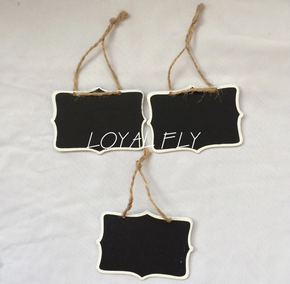 

100PCS/LOT Mini Chalkboard Hanging Tag -Chair signage - Wedding sign - Table Number - Chalkboard and twine -Name Tag