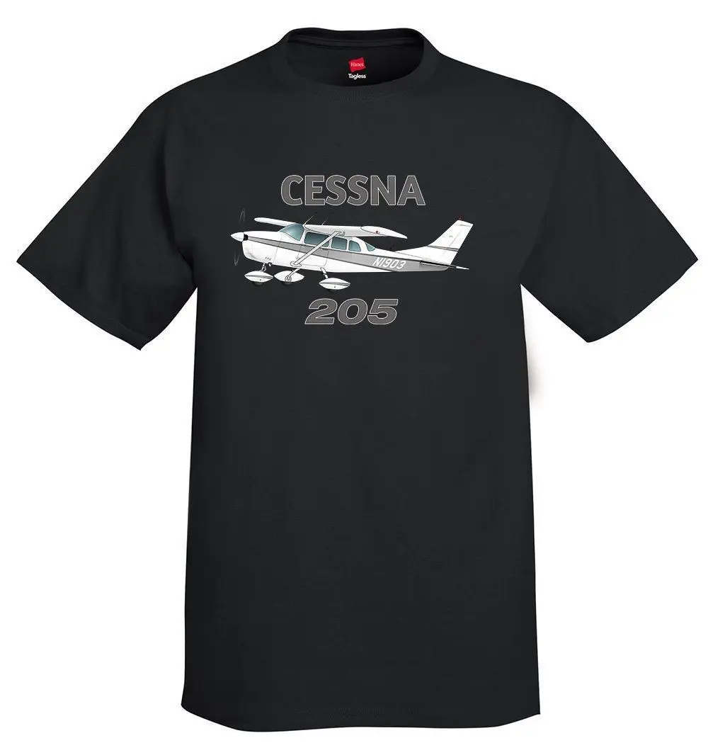 Мужская летняя футболка Cessna 210 5/205 (серебристый) с изображением самолета
