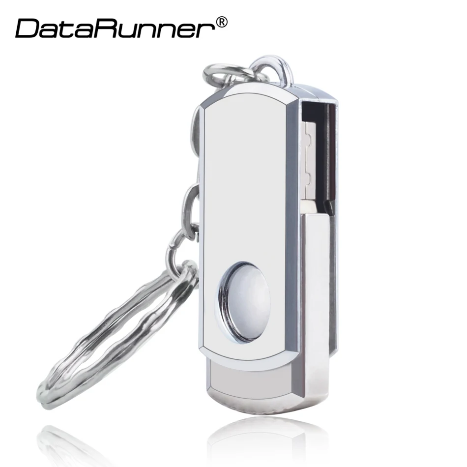

New Usb 2.0 Rotation USB Flash Drive Stainless Steel Pen Drive 4GB 8GB 16GB 32GB 64GB Key Chain Pendrive USB Memory Stick
