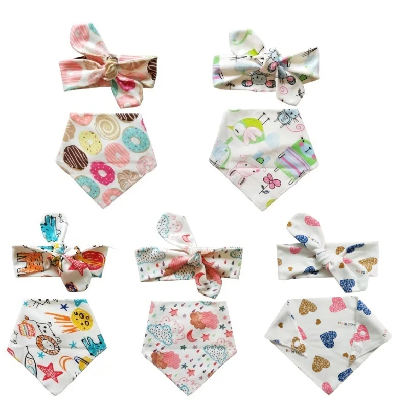 Children bib headwear set