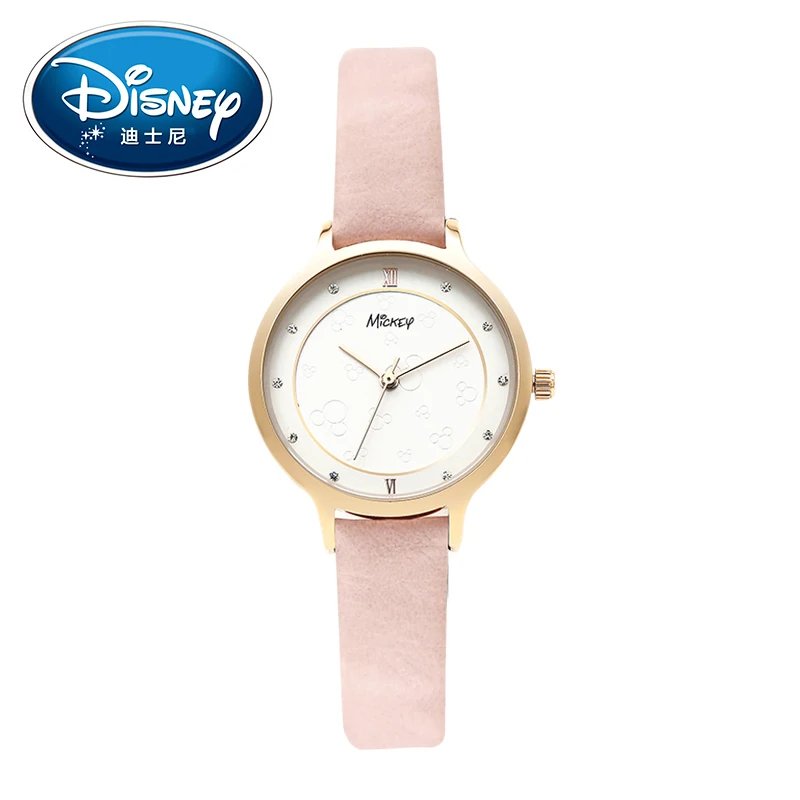 

Disney Women Lady Watches Genuine Brand Simple Fashion Luxury Quartz Wristwatches Girl Student Leather Waterproof Mickey clock