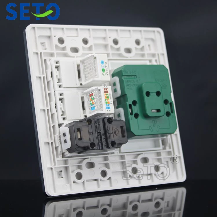 SeTo 120 тип два отверстия и пять отверстий разъем питания + RJ11 Cat3 RJ45 Cat5e Панель