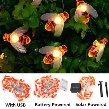 

Solar powered 5M 20 LED Wedding String Fairy Light LED Globe Festoon Bulb Warm Fairy String Light Outdoor Party Garden Garland