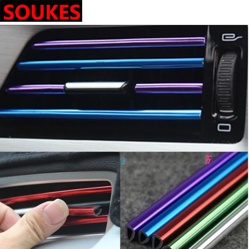 

10X Car Interior Mouldings Air Outlet Grill Strip For Mini Cooper Chevrolet Cruze Aveo Lacetti Seat Ibiza Mazda 3 6 CX-5 CX 3 5