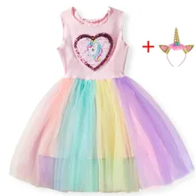 Летнее платье для девочек; нарядное платье с рисунком единорога и звезд; праздничное платье принцессы с единорогом; Детские платья для девочек; Пасхальный костюм