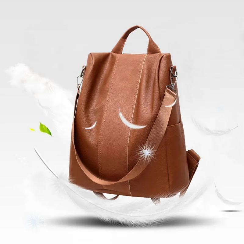 MoneRffi ретро женский кожаный рюкзак, повседневный школьный рюкзак для колледжа, студенческий рюкзак для ноутбука для девочек, рюкзак для путешествий с защитой от кражи