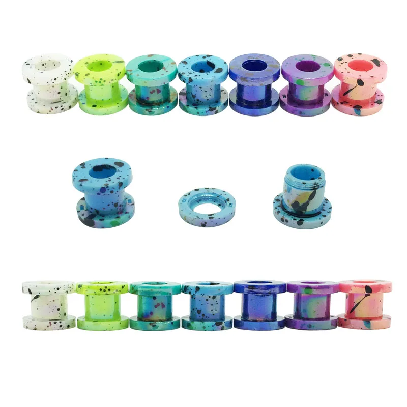 

1pair colorful ear plugs and tunnels for men women ear expanders acrylic tapers 2mm-12mm body piercing jewelry ear gauge kit new