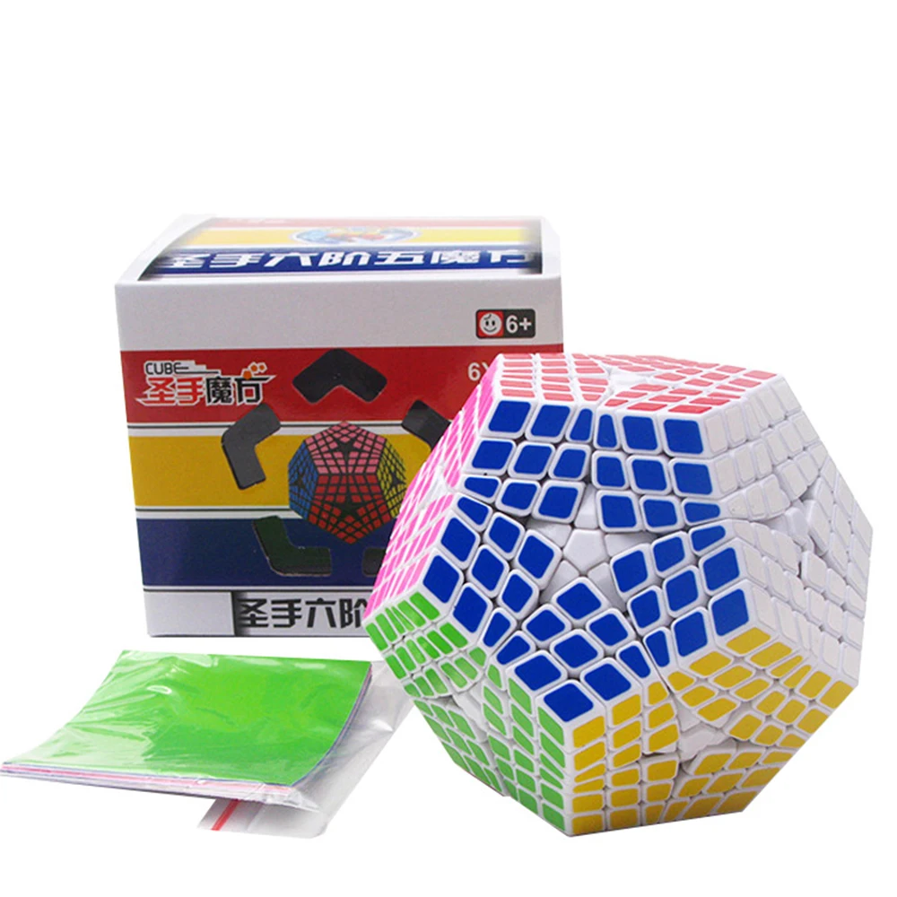6*6*6 White Professor Rubiks Cube 12 Sides Strange-shape Competition Speed Magic Cube Puzzle Educational Toys for Children