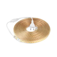 Светодиодный светильник под шкаф, гибкий AC 220V 120 светодиодный s/M 2835 SMD кухонный садовый Рождественский светильник, 5 м 10 м 20 м