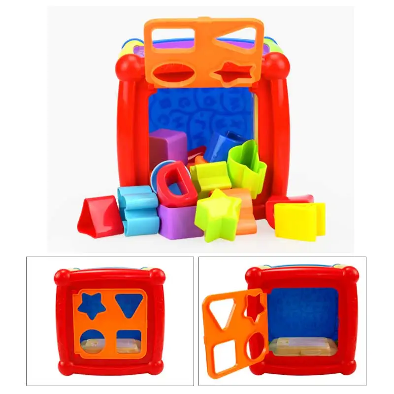 BEI JESS Math Puzzle Plastic Multifunctional Music And Lights Baby Toy Six Geometric Montessori Pattern Educational Gifts