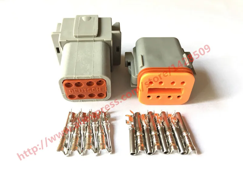 

20 Set 8 Pin Female And Male Waterproof Electrical Wire Connector Plug Deutsch Enhanced Seal Shrink Boot Adapter DT06-8S DT04-8P