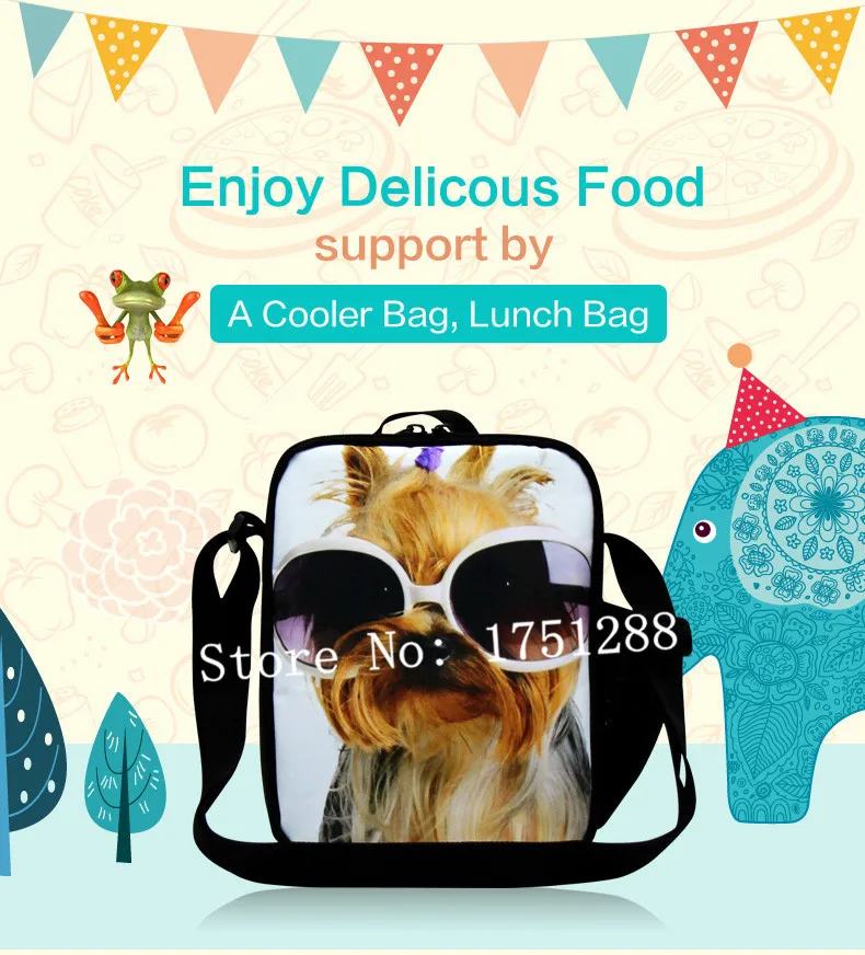 Новая модная Термосумка для пищи для школьников, крутая леопардовая 3D печать, Мужская коробка для ланча с животными для мальчиков, Термосумки для еды