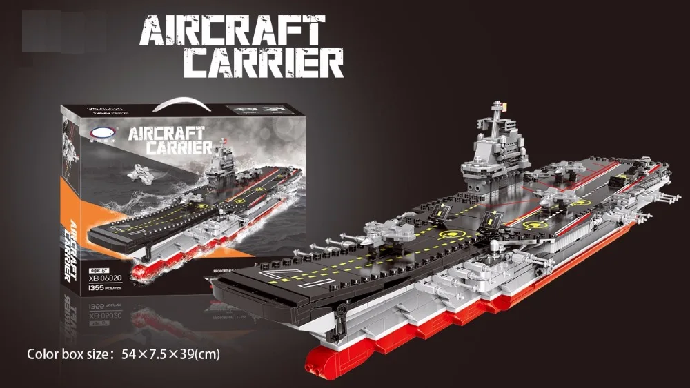 

XB-06020 1355Pcs Military series China Aircrafit Carrier Liaoning Educational Building Blocks Bricks Toy Model children gift