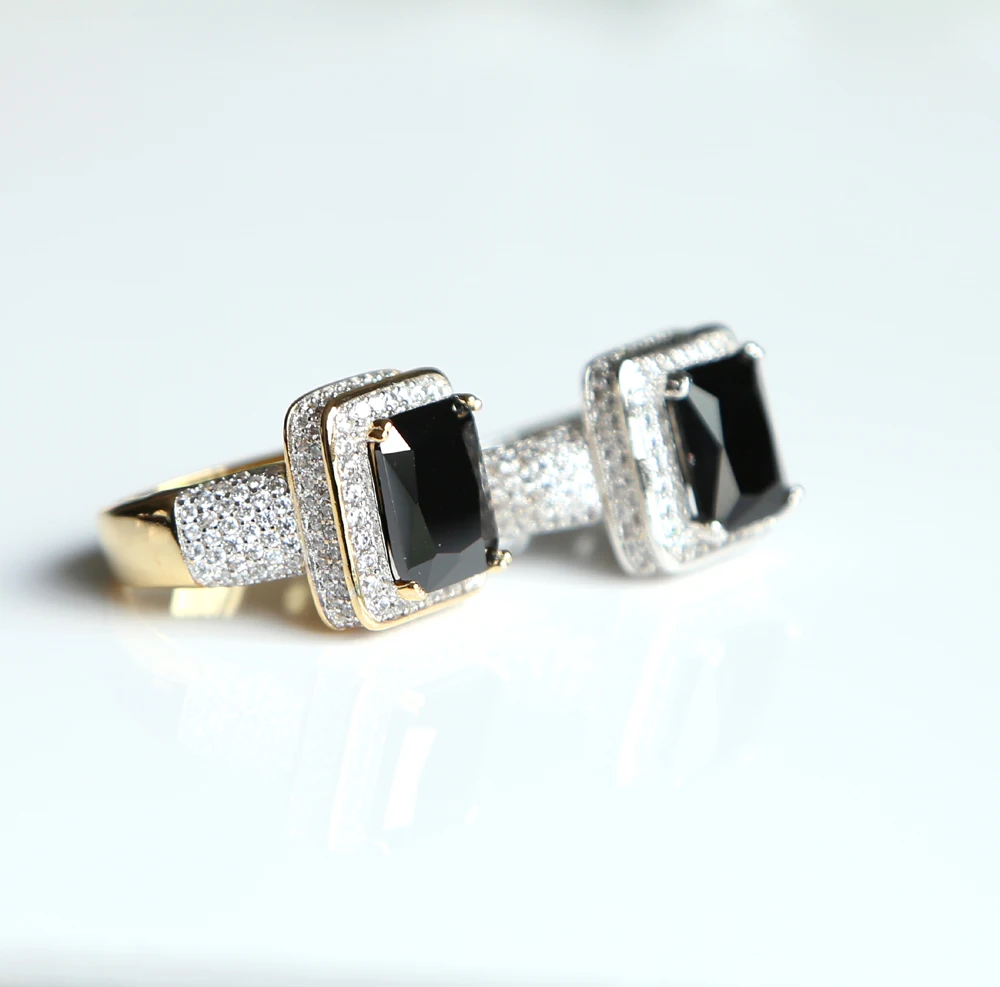 Gothic big stone Rings modern Style Fashion Jewelry For Men Woman Jewelry bijoux Men's Ring With Stone Square ring Gem Red CZ
