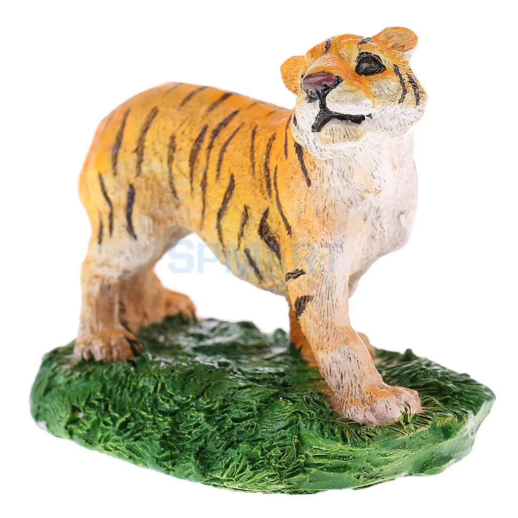 Realistic Mini Resin Tiger Animal Model Statue Figurine Sculpture for