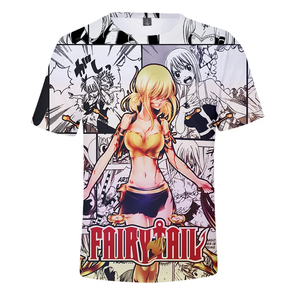 

New Fashion Couples Men Women Unisex FAIRY TAIL Funny T Shirts 3D Print No Cap Casual Hip Hop Tee Top 2XS-4XL