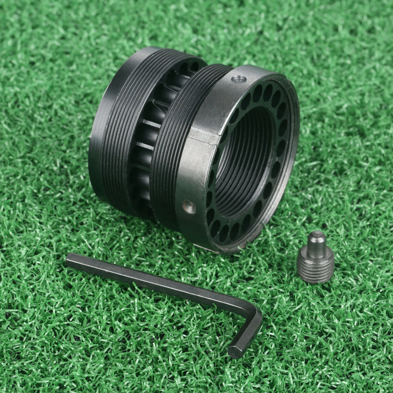 Tactical Aluminum Standard Barrel Nuts Front End Cap With Steel Jam Nut Ring For Free Float Quad Rail 5.56 Round Ring Thread Nut