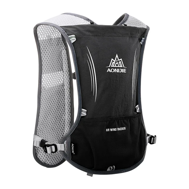 AONIJIE Outdoor Running Cycling 5L Hydration Backpack Vest Hiking Camping Marathon Race Rucksack Bag Harness Water Bladder Bag - Цвет: E913S-Black