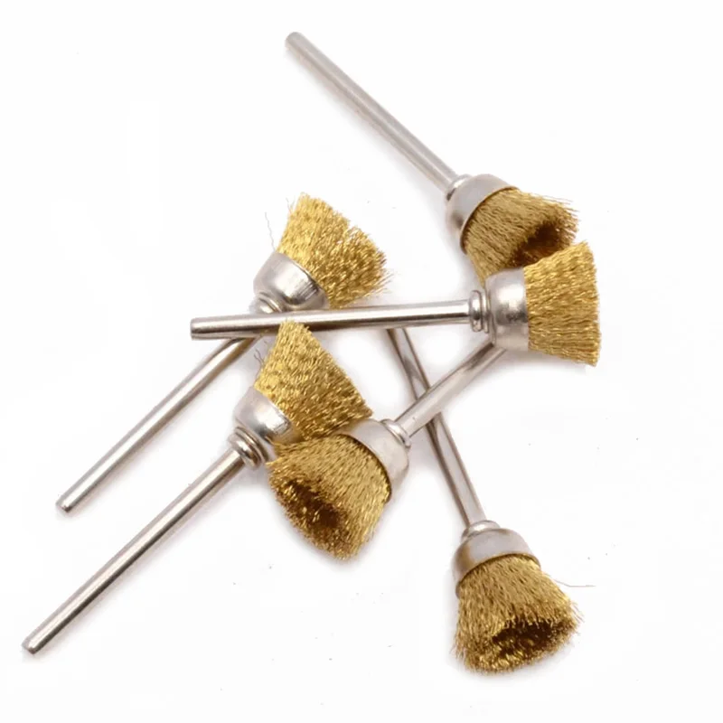 15PC Small Wire Brass Brush Brushes Wheel Abrasives Accessories for Rotary Tools