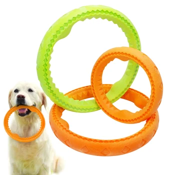 

Pet Dog Agility Training Toy EVA Ring Puppy Dogs Chew Toys Teeth Cleaning Resistant Bite Interactive Dog Toys Flying Molar Ring
