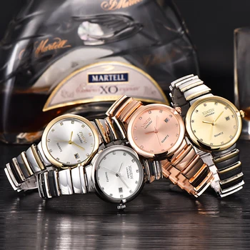 

Brand XINEW Gold Plated Circles Strap Stainless Steel Back Shinning Women Watches Fashion Wrist Watch femmes montres Marque
