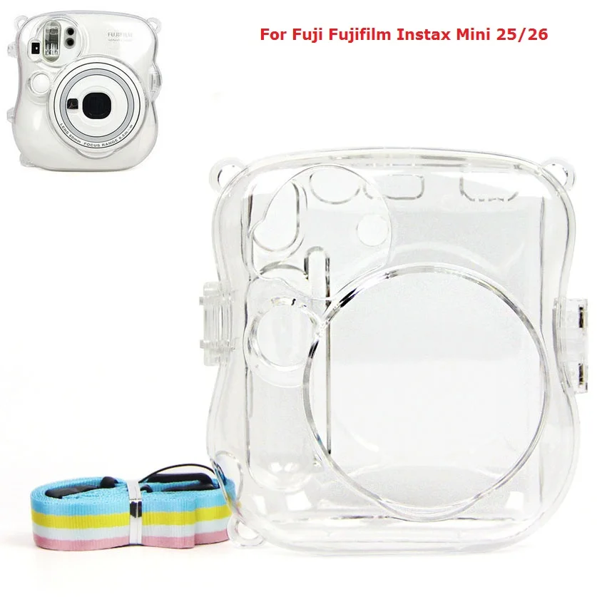 Прозрачный защитный чехол с кристаллами пластиковый для камеры Fuji Fujifilm Instax Mini 25 26