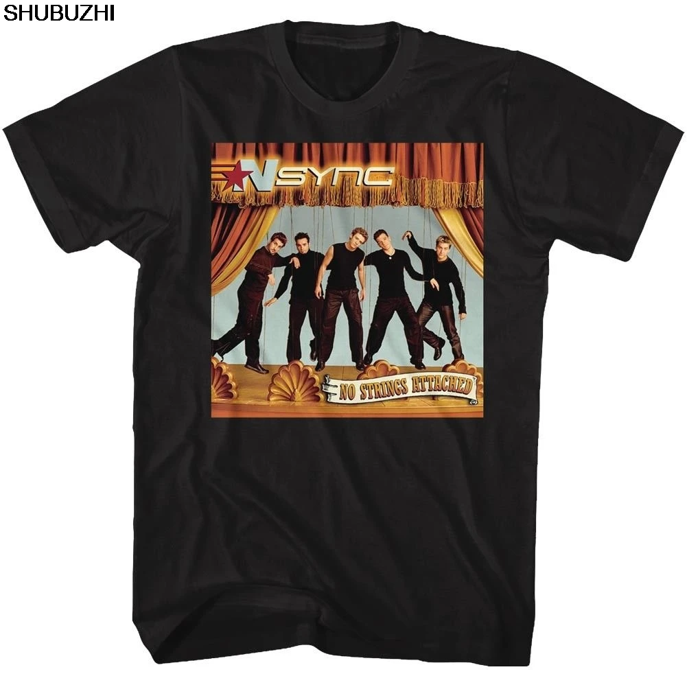 NSYNC NO STRINGS BLACK ADULT Short Sleeve T Shirtin TShirts from Men