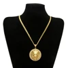 Mens Hip Hop Jewelry Iced Out Gold Color Fashion Bling Bling Lion Head Pendant Men Necklace Gold Color For Gift/present 2