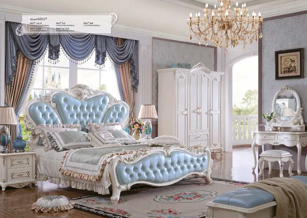 Muebles Para Casa Top Fashion Direct Selling King Antique No Genuine Leather Soft Bed Bedroom Furniture 2016 Carved Bed French