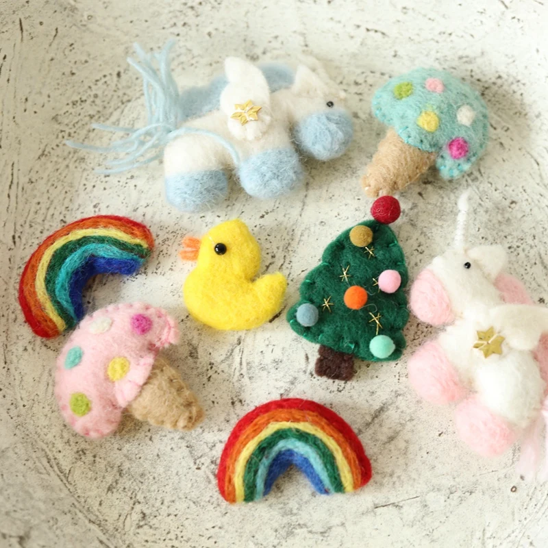 Handmade Felted Wool Love Heart Shape Rainbow For Newborn Photography Props Accessories Ftografia Baby Girls Shoot Photo Studio