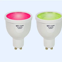 4 шт 4 Вт 2,4 ГГц RGBW GU10 Светодиодный прожектор+ 1 шт. 2,4 ГГц-зона, RGBW Сенсорный пульт дистанционного управления(Ми-фонарь стоп-сигнала