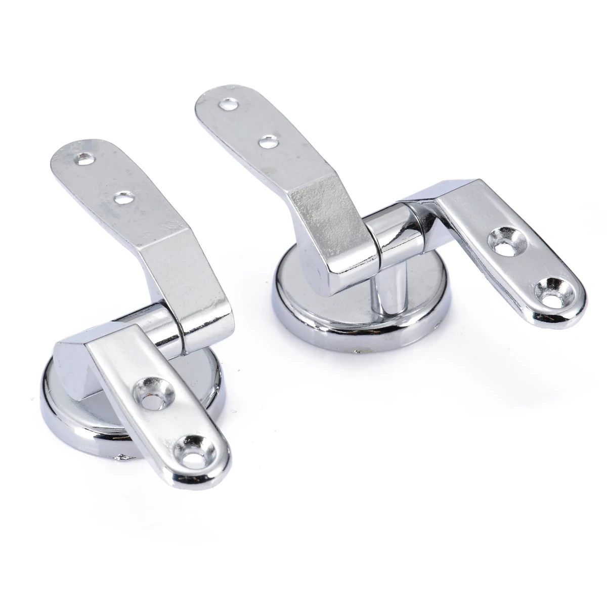 Universal Adjustable Toilet Chrome Hinges Replacement Bathroom Toilet Seat Hinge Mountings Set With Fittings Screws