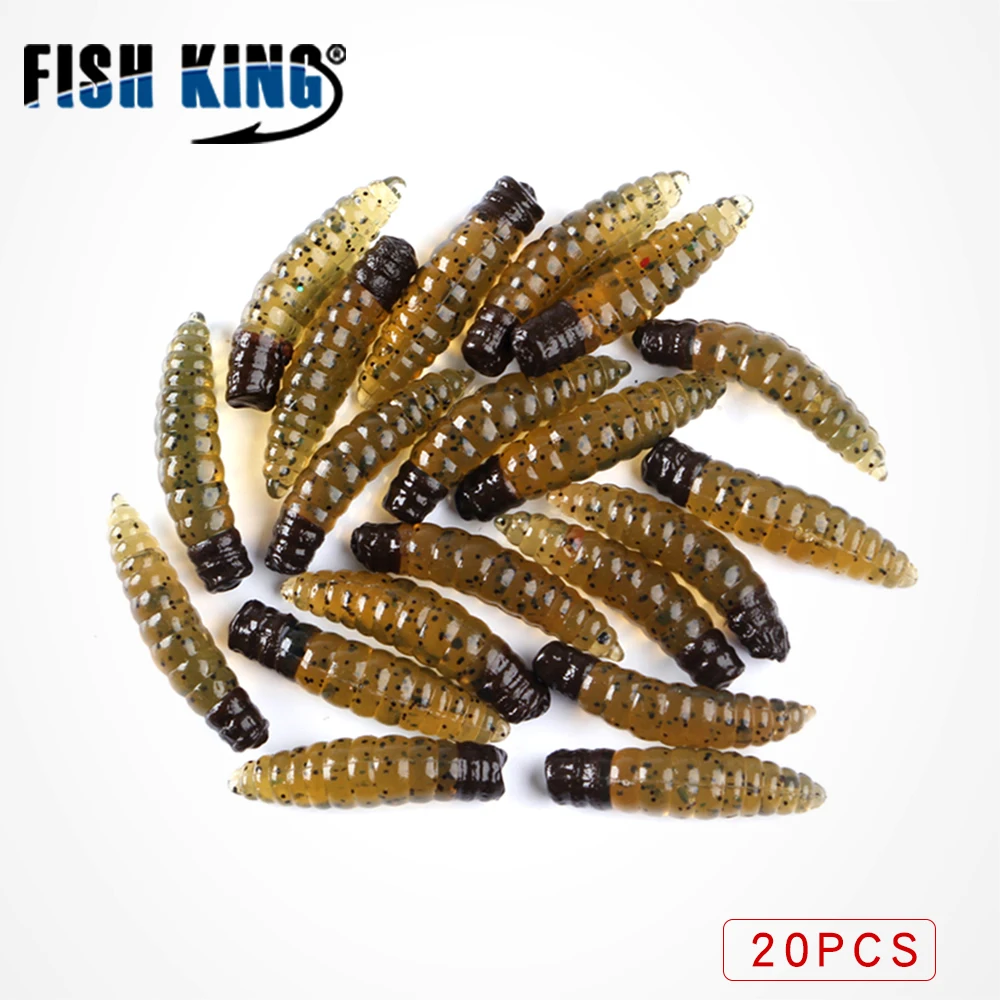  FISH KING Fishing Lure Soft Body Bait Shad Worm 20pcs Bass Lure Fishing Tackle Wobbler 2.5cm Swim B