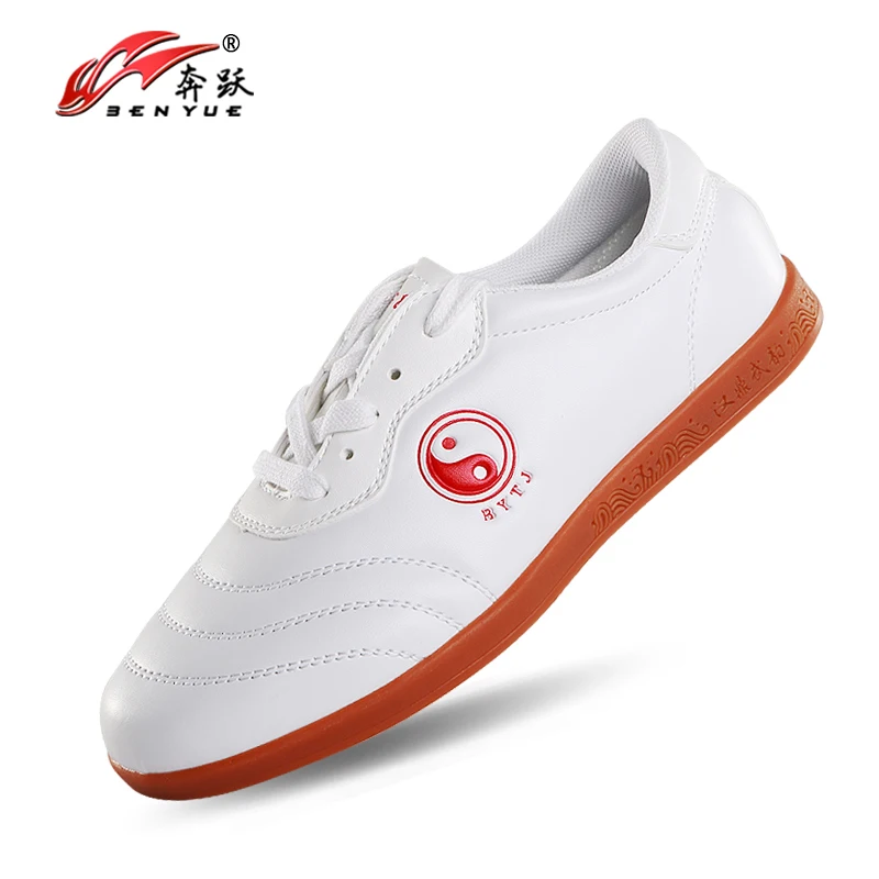 

Chinese wushu shoes tai chi shoes leather kungfu taiji Practice/Cow Muscle Soles/for men and women/Wu Embroidery taekwondo sport