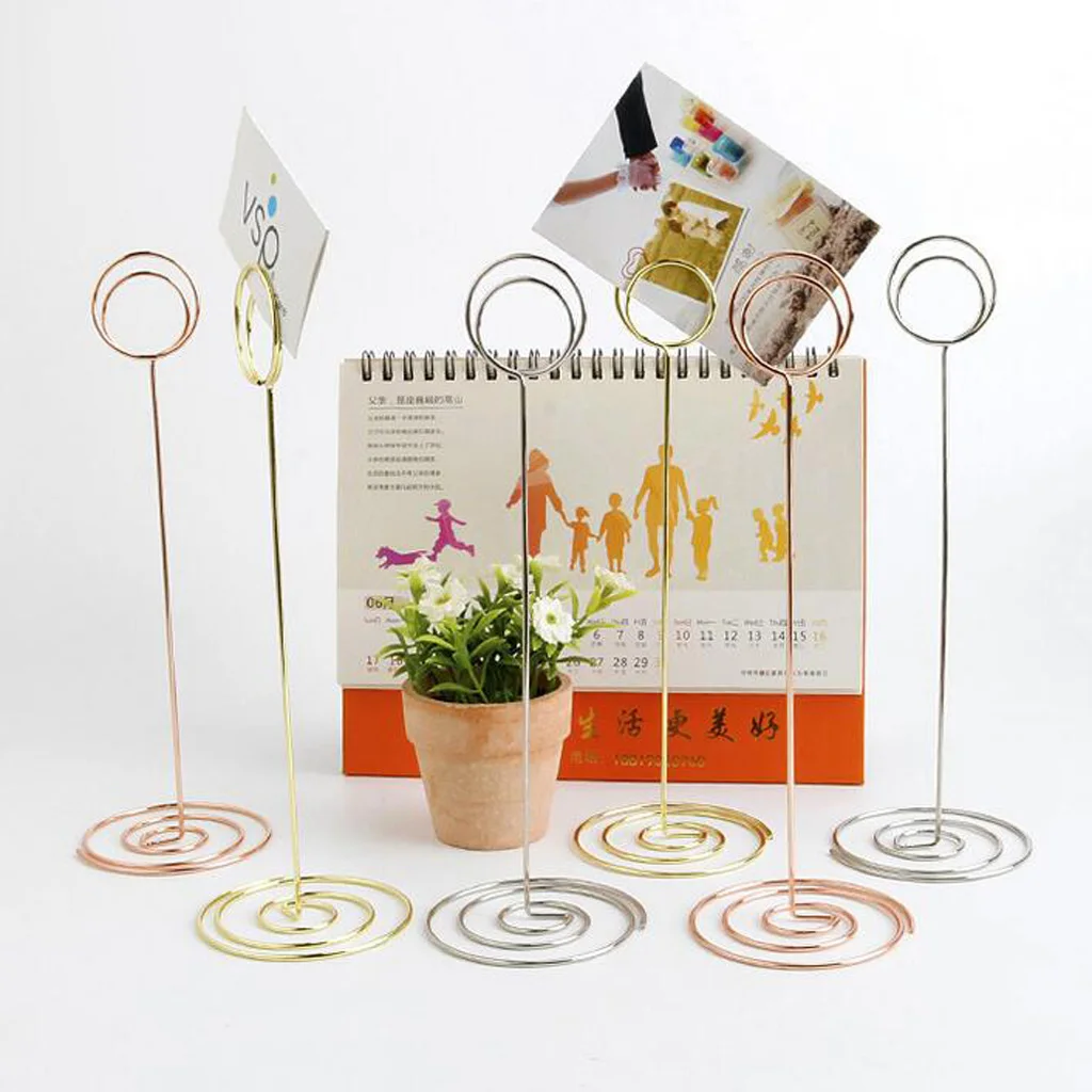 6 Pcs 22cm Tall Table Number Cards Photo Holder Paper Menu Clips Tall Place Card Holders Table Number Stand Figurines