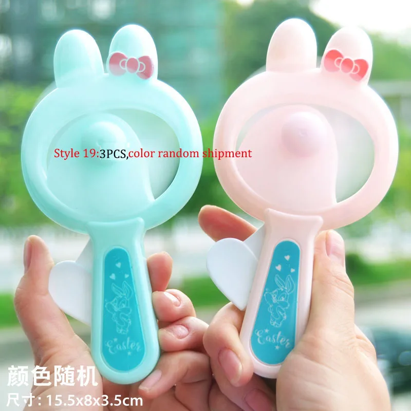 

3PCS mini fan Student hand Cartoon Carry-on natural wind Hand pressure out wind Children's Gifts Lady Tools