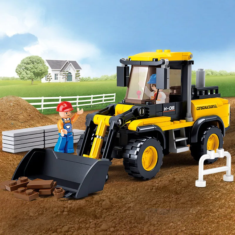 City Engineering Truck Excavator Forklift Creative Building Blocks Sets Compatible LegoINGs Bricks Educational Toys for Children