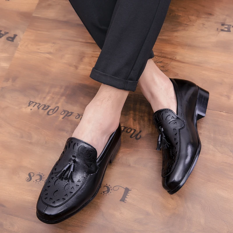 Shoes Noir Brun brown Homme Mode De En Cuir Chaussures Automne Nouveau Shoes Conduite Luxe Hommes Black Casual Cnfiia Adulte j3RqA54L