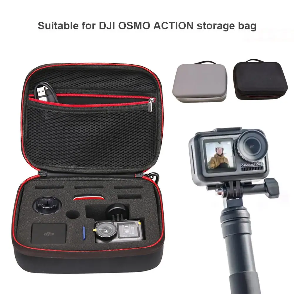 

1 Carrying Case For DJI OSMO ACTION Tote Bag Foam Box Waterproof PU Handbag EVA Storage Bag For OSMO ACTION Package Accessories