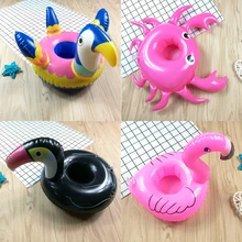 Summer 24 Styles Hawaii Luau Party Inflatable Flamingo Cup Holders Swimming Floating Swim PVC Pool Float Inflatable Drink DS19