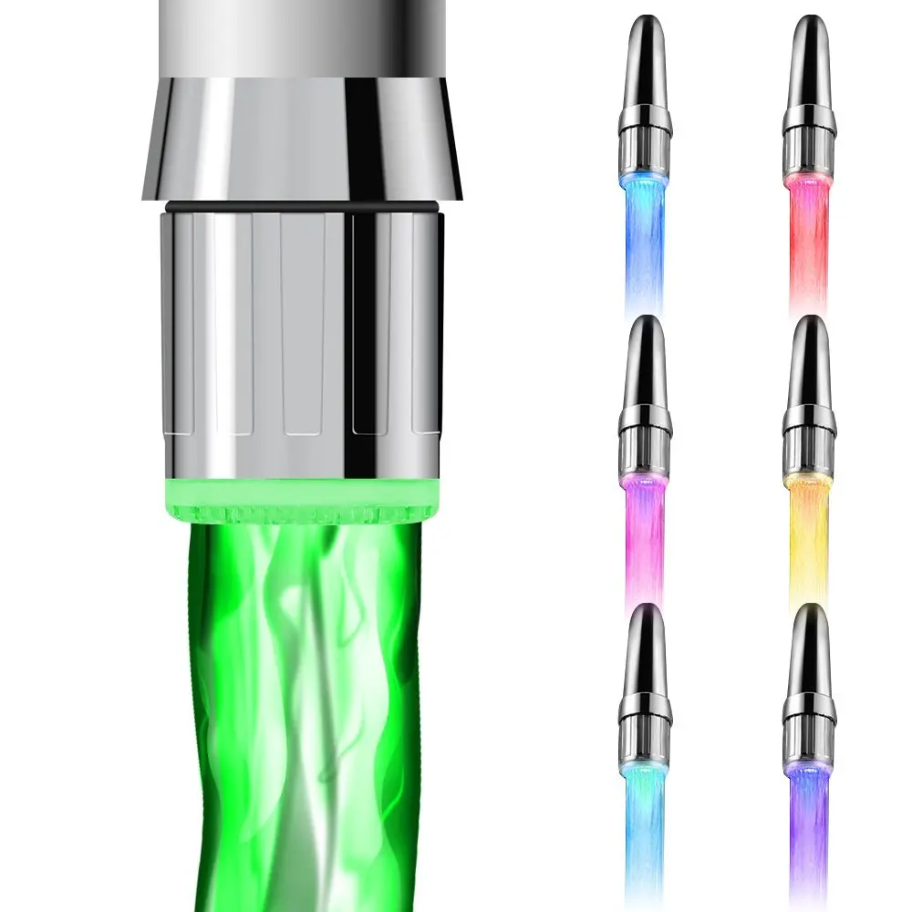 

2 pack Colorful LED Water Faucet,DLAND RC-F03 Water Stream Faucet Tap,7 Color Gradually Changes for Kitchen and Bathroms