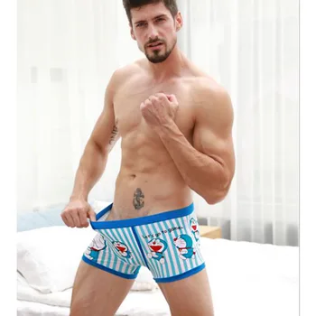 

Bad Boy Cute Cartoon Printed Underwear Men Boxer Shorts Underpants Sexy student Cotton boxers Panties youth lovely Cat Underwear