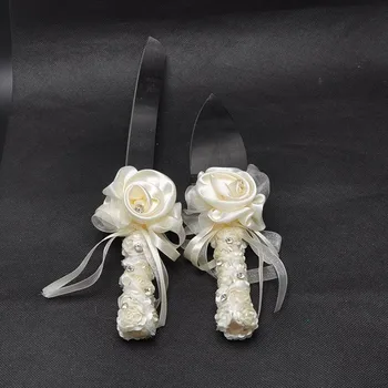 

1Set/Lot Flower Personalized Wedding Cake Server Gift Set Cake Server Knife Set