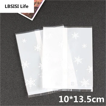 

100Pcs Thicker Star White Snow Frosted Food Biscuit DIY Baking Cake Bags Party Decoration Gift Cookie Packing Flat Plastic Bag